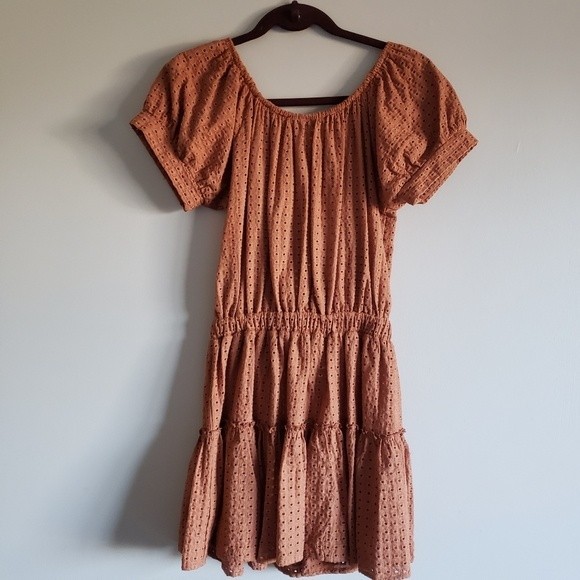 Revolve eberjey Portola Elise Eyelet Dress 100% Cotton Pecan Size Small - Picture 12 of 14